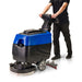 Prolux PLCC460S 18" Cordless Commercial Walk Behind Floor Cleaner, Scrubber and Buffer left side view in use
