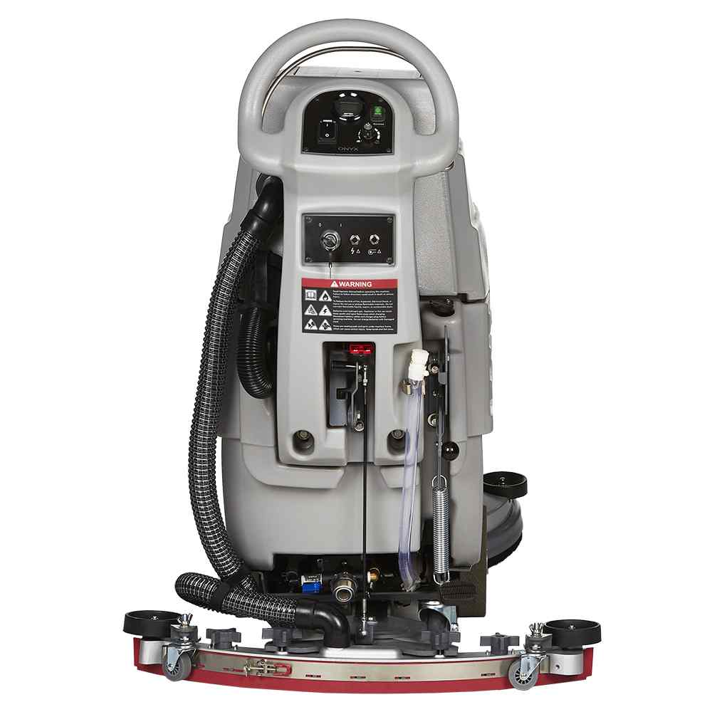 ONYX DX20T 20 inch battery walk-behind traction drive floor scrubber back side view