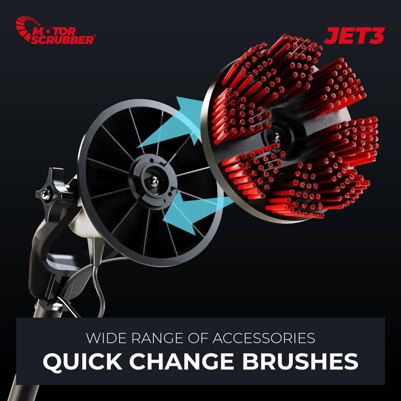 MotorScrubber JET3 Spray-Scrub Floor Cleaning Machine quick change brushes photo