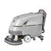 ONYX DX32T 32" Dual Head Battery Walk-Behind Floor Scrubber left side view with model logo