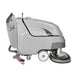 ONYX DX32T 32" Dual Head Battery Walk-Behind Floor Scrubber right side view with wheels logo and scrubber brush