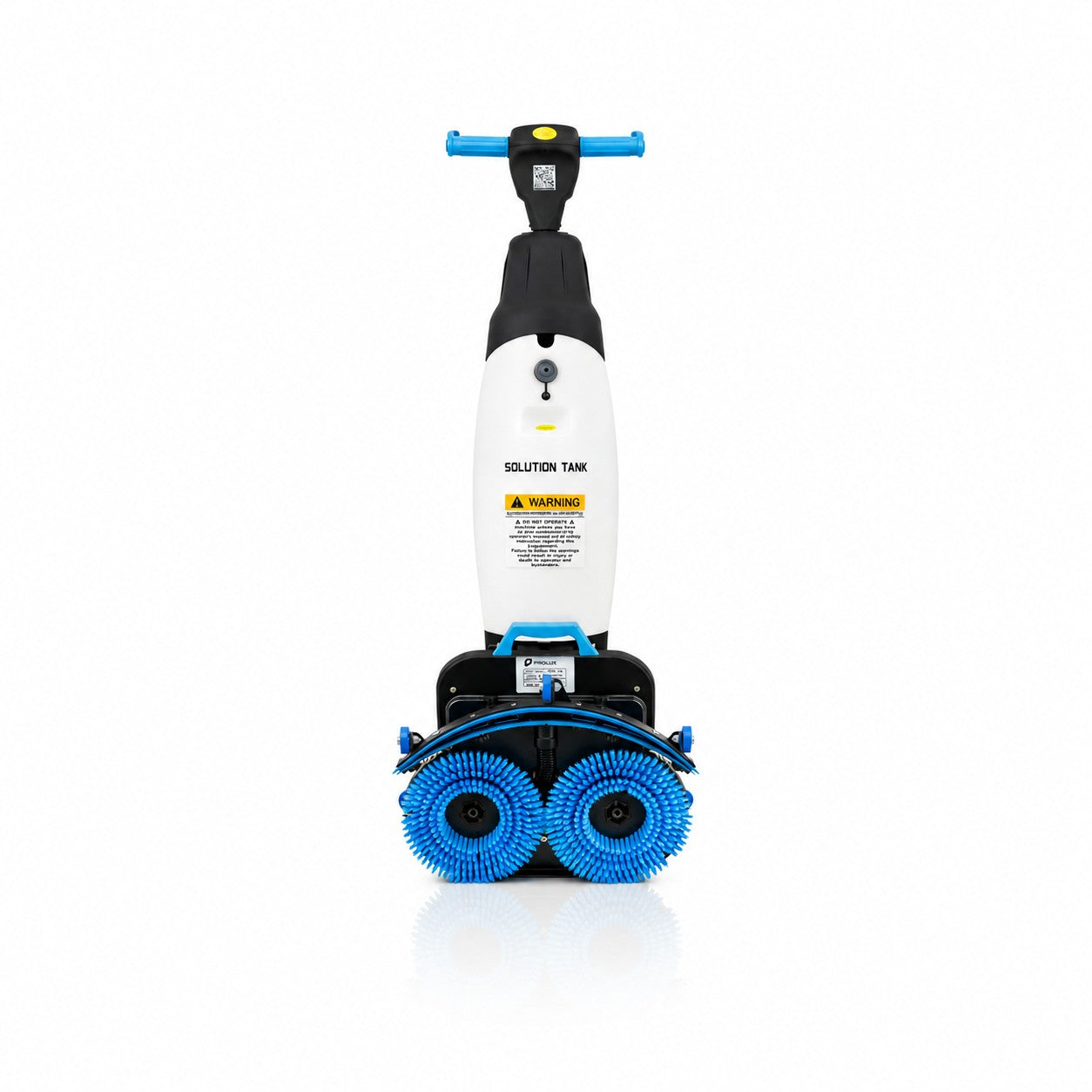 Prolux PLCC430BN Cordless Commercial Micro Dual Brush Floor Cleaner, Scrubber and BufferBack View with Brushes Positioned Up