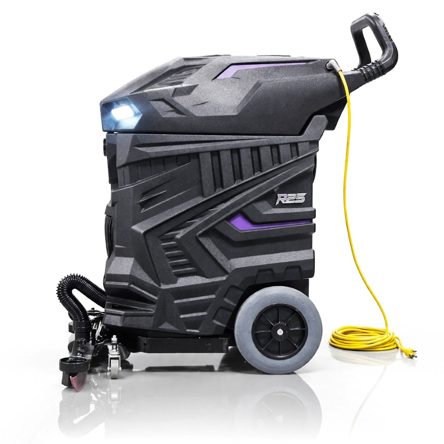 ONYX R25 HERO 25 Gallon Wet Dry Vacuum Left Side View with Yellow Electrical Power Cord